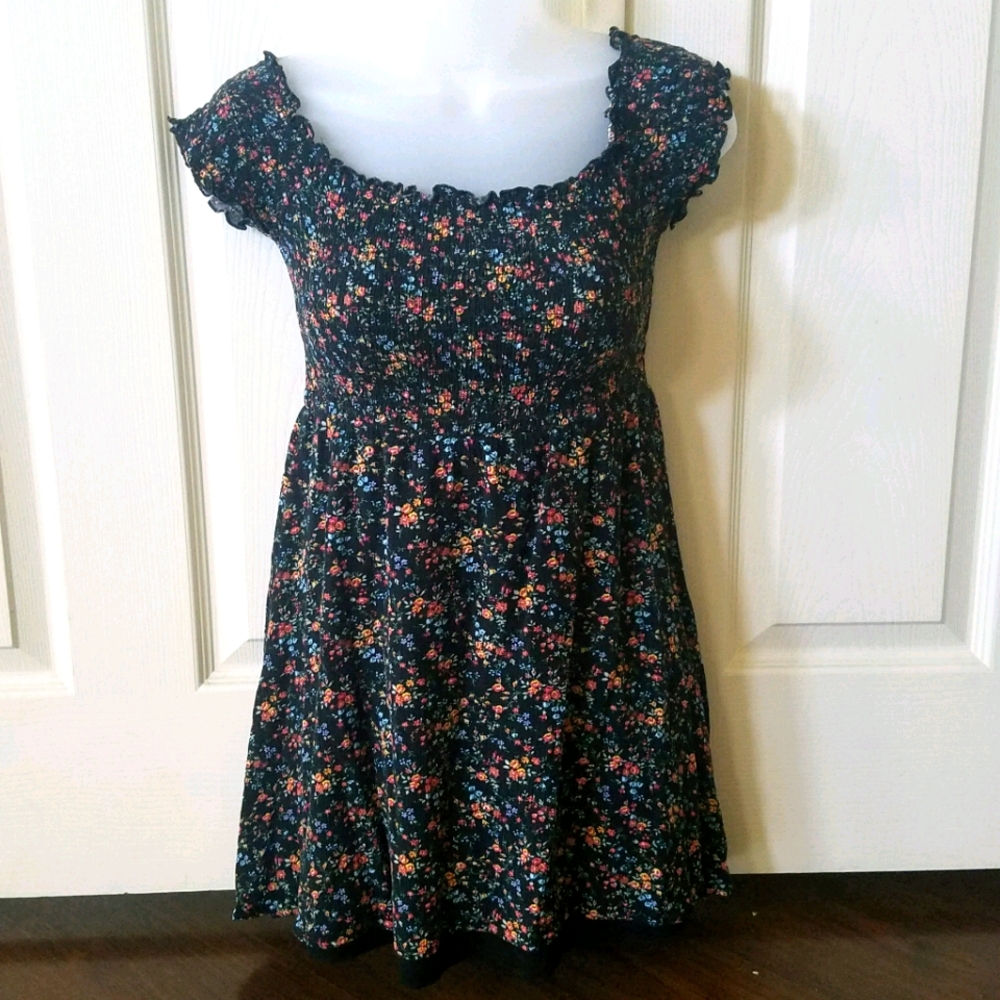 Blue & Floral Baby Doll Blouse